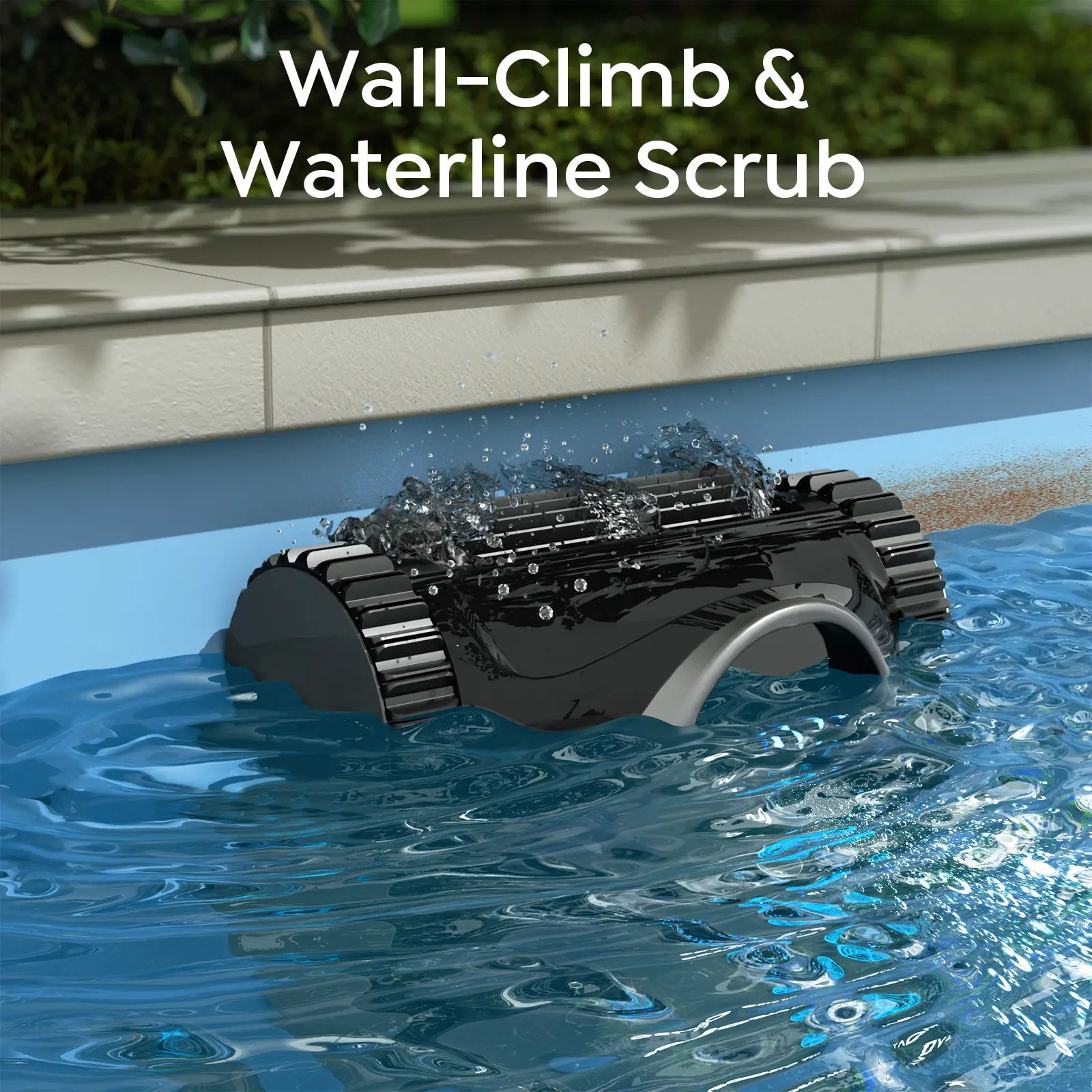 C1 Cordless Robotic Pool Cleaner with Wall Climbing & Waterline Cleaning, Long Runtime, Dual Layers, Automatic Pool Vacuum with APP, Multi Cleaning Modes and Paths, Transparent Slate Navy