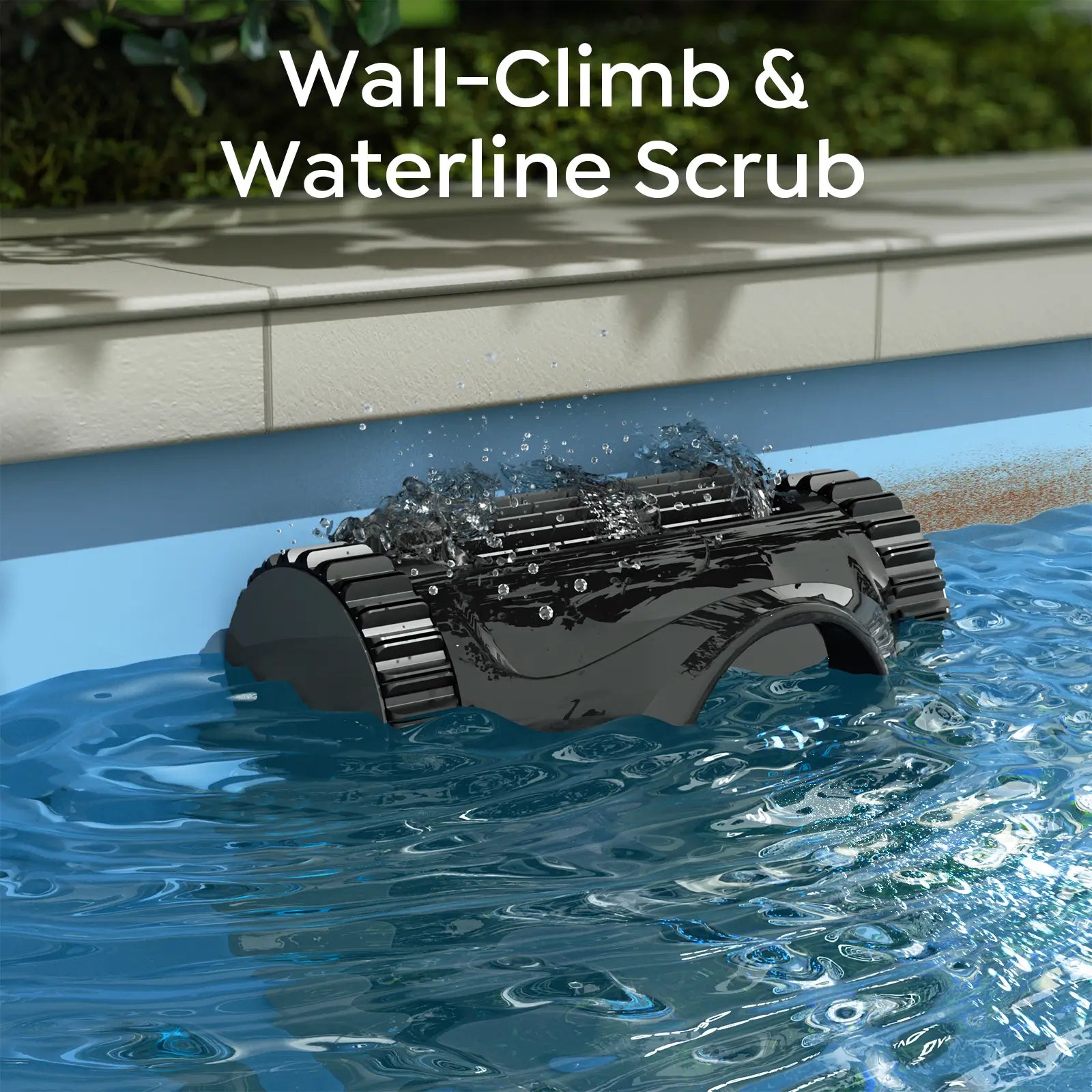 C1 Cordless Robotic Pool Cleaner with Wall Climbing & Waterline Cleaning, Long Runtime, Dual Layers, Automatic Pool Vacuum with APP, Multi Cleaning Modes and Paths, Transparent Navy Black