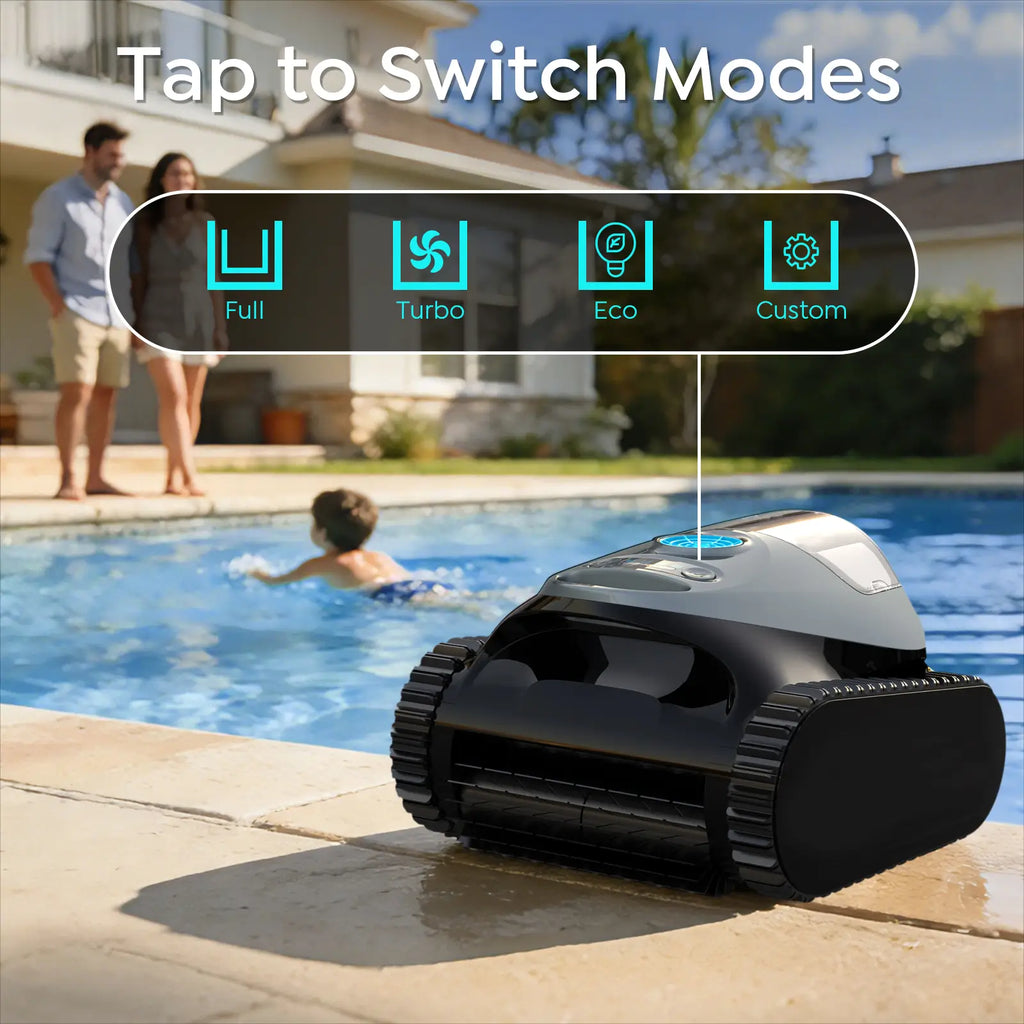 C1 Cordless Robotic Pool Cleaner with Wall Climbing & Waterline Cleaning, Long Runtime, Dual Layers, Automatic Pool Vacuum with APP, Multi Cleaning Modes and Paths, Transparent Slate Navy