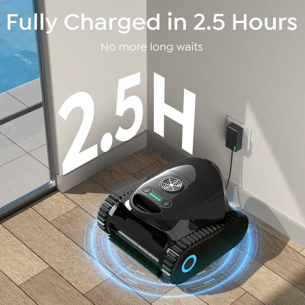 C1 Cordless Robotic Pool Cleaner with Wall Climbing & Waterline Cleaning, Long Runtime, Dual Layers, Automatic Pool Vacuum with APP, Multi Cleaning Modes and Paths, Fast Charging, Obsidian